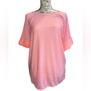 Pink 3/4 Sleeve Boxy Tee with Bell Sleeves
